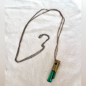 Bullet casing crystal necklace